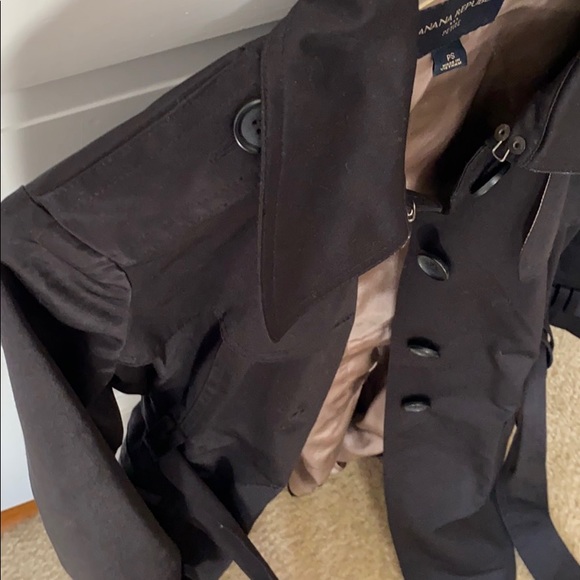 Banana Republic Black Trench Coat - Picture 3 of 9